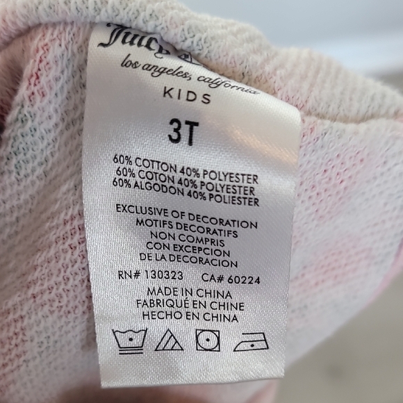 Juicy Couture Pink Strawberry Print Hoodie and Shorts Size 3T Kids Girls Toddler - Picture 7 of 15